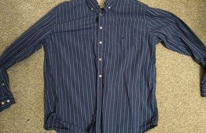 Vintage Nautica Blue Dress Shirt w/Pinstripes